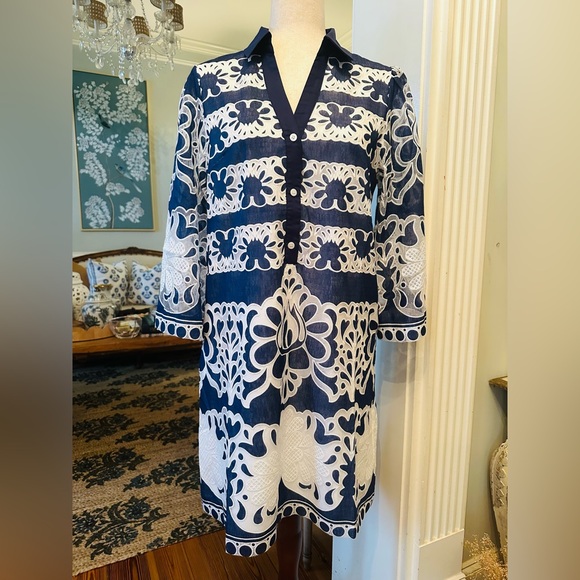 EXCELLENT!! Tuckernuck Borgo D U P E NWT Boutique Embroidered Lace Shift Xs S M - Picture 9 of 11